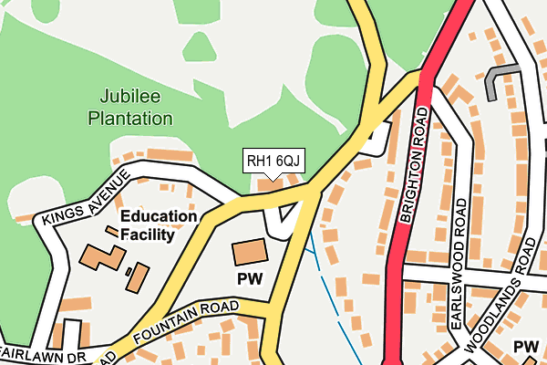RH1 6QJ map - OS OpenMap – Local (Ordnance Survey) RH1 6QJ map - OS OpenMap – Local (Ordnance Survey)
