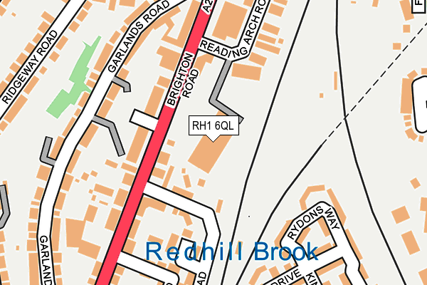 RH1 6QL map - OS OpenMap – Local (Ordnance Survey) RH1 6QL map - OS OpenMap – Local (Ordnance Survey)
