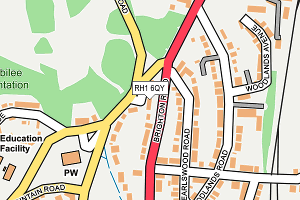 RH1 6QY map - OS OpenMap – Local (Ordnance Survey) RH1 6QY map - OS OpenMap – Local (Ordnance Survey)