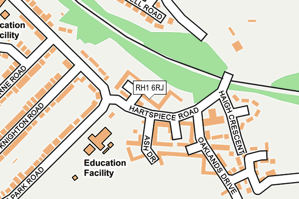 RH1 6RJ map - OS OpenMap – Local (Ordnance Survey) RH1 6RJ map - OS OpenMap – Local (Ordnance Survey)