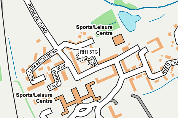 RH1 6TG map - OS OpenMap – Local (Ordnance Survey)