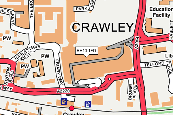 RH10 1FD map - OS OpenMap – Local (Ordnance Survey) RH10 1FD map - OS OpenMap – Local (Ordnance Survey)