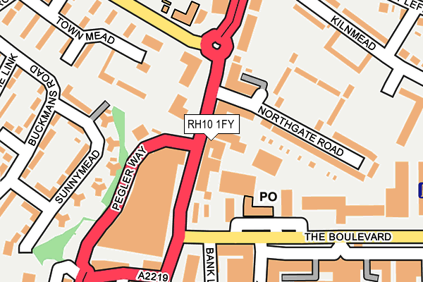 RH10 1FY map - OS OpenMap – Local (Ordnance Survey) RH10 1FY map - OS OpenMap – Local (Ordnance Survey)