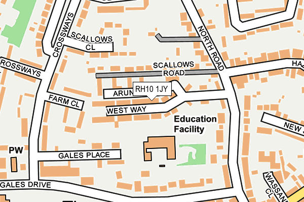 RH10 1JY map - OS OpenMap – Local (Ordnance Survey)