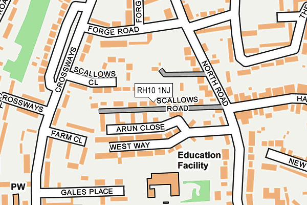 RH10 1NJ map - OS OpenMap – Local (Ordnance Survey) RH10 1NJ map - OS OpenMap – Local (Ordnance Survey)
