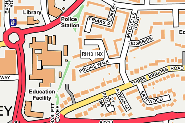 RH10 1NX map - OS OpenMap – Local (Ordnance Survey) RH10 1NX map - OS OpenMap – Local (Ordnance Survey)