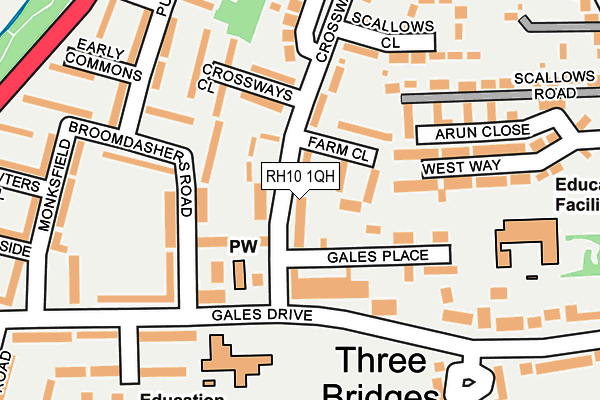 RH10 1QH map - OS OpenMap – Local (Ordnance Survey) RH10 1QH map - OS OpenMap – Local (Ordnance Survey)