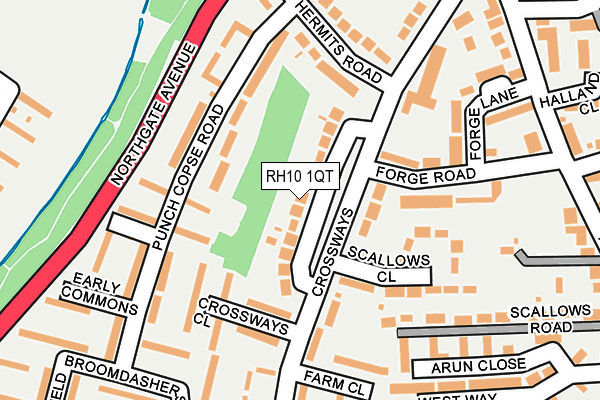 RH10 1QT map - OS OpenMap – Local (Ordnance Survey) RH10 1QT map - OS OpenMap – Local (Ordnance Survey)