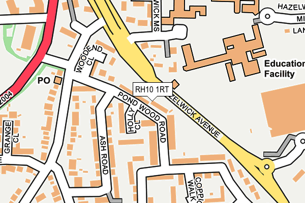 RH10 1RT map - OS OpenMap – Local (Ordnance Survey) RH10 1RT map - OS OpenMap – Local (Ordnance Survey)