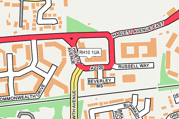 RH10 1UA map - OS OpenMap – Local (Ordnance Survey) RH10 1UA map - OS OpenMap – Local (Ordnance Survey)