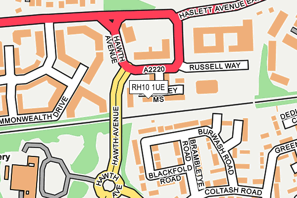 RH10 1UE map - OS OpenMap – Local (Ordnance Survey) RH10 1UE map - OS OpenMap – Local (Ordnance Survey)