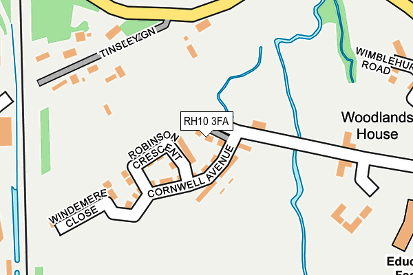 RH10 3FA map - OS OpenMap – Local (Ordnance Survey) RH10 3FA map - OS OpenMap – Local (Ordnance Survey)