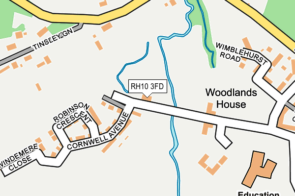 RH10 3FD map - OS OpenMap – Local (Ordnance Survey) RH10 3FD map - OS OpenMap – Local (Ordnance Survey)