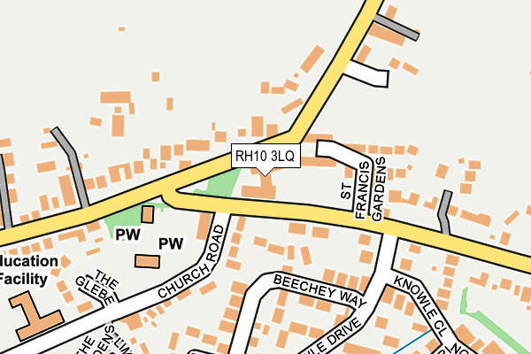 RH10 3LQ map - OS OpenMap – Local (Ordnance Survey) RH10 3LQ map - OS OpenMap – Local (Ordnance Survey)