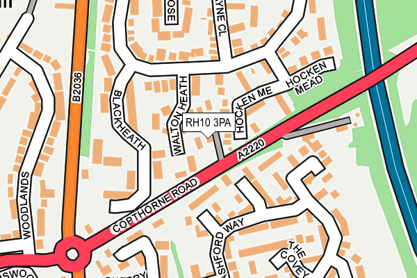 RH10 3PA map - OS OpenMap – Local (Ordnance Survey) RH10 3PA map - OS OpenMap – Local (Ordnance Survey)