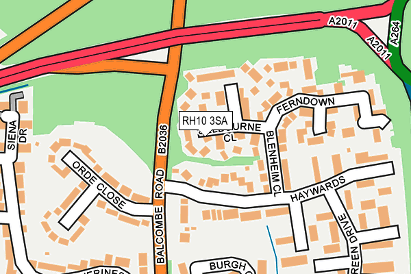 RH10 3SA map - OS OpenMap – Local (Ordnance Survey) RH10 3SA map - OS OpenMap – Local (Ordnance Survey)