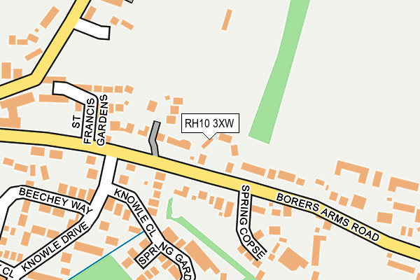 RH10 3XW map - OS OpenMap – Local (Ordnance Survey) RH10 3XW map - OS OpenMap – Local (Ordnance Survey)