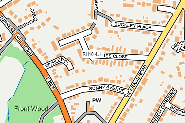 RH10 4JH map - OS OpenMap – Local (Ordnance Survey) RH10 4JH map - OS OpenMap – Local (Ordnance Survey)