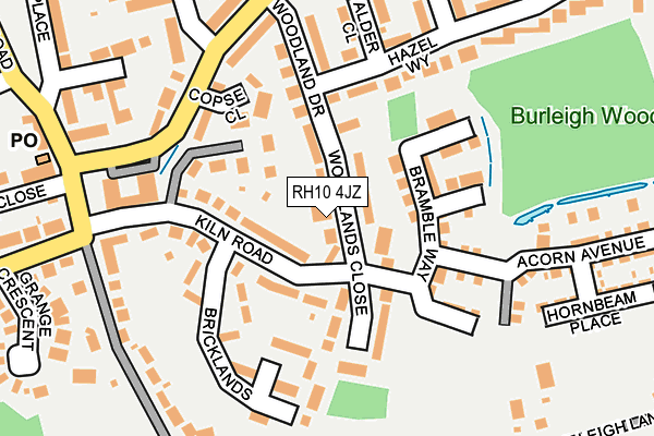 RH10 4JZ map - OS OpenMap – Local (Ordnance Survey)