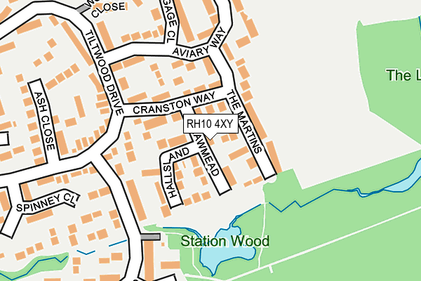 RH10 4XY map - OS OpenMap – Local (Ordnance Survey)