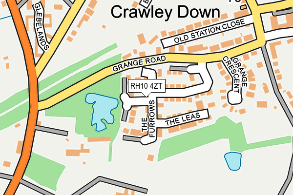 RH10 4ZT map - OS OpenMap – Local (Ordnance Survey)