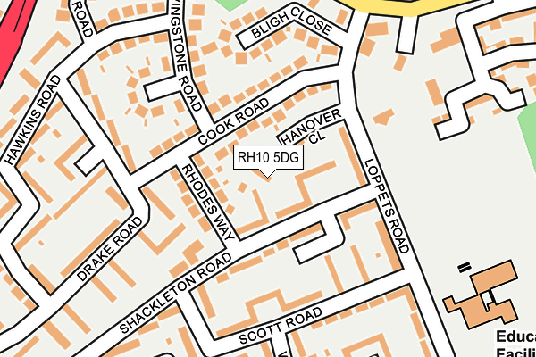 RH10 5DG map - OS OpenMap – Local (Ordnance Survey) RH10 5DG map - OS OpenMap – Local (Ordnance Survey)