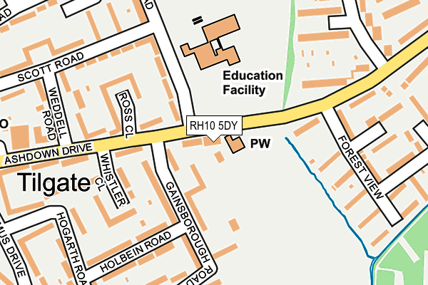 RH10 5DY map - OS OpenMap – Local (Ordnance Survey) RH10 5DY map - OS OpenMap – Local (Ordnance Survey)