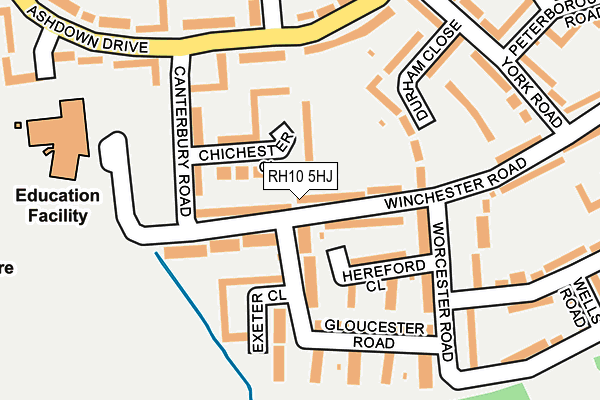 RH10 5HJ map - OS OpenMap – Local (Ordnance Survey) RH10 5HJ map - OS OpenMap – Local (Ordnance Survey)