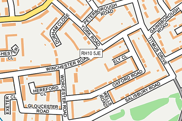 RH10 5JE map - OS OpenMap – Local (Ordnance Survey) RH10 5JE map - OS OpenMap – Local (Ordnance Survey)