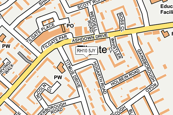 RH10 5JY map - OS OpenMap – Local (Ordnance Survey) RH10 5JY map - OS OpenMap – Local (Ordnance Survey)