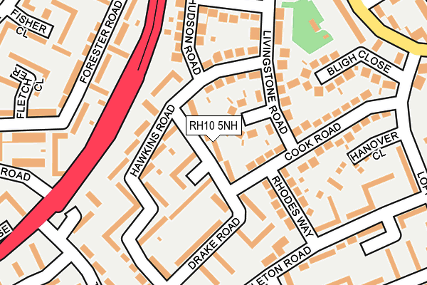 RH10 5NH map - OS OpenMap – Local (Ordnance Survey) RH10 5NH map - OS OpenMap – Local (Ordnance Survey)