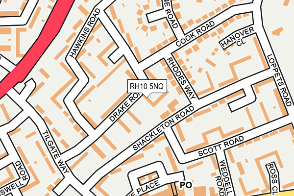 RH10 5NQ map - OS OpenMap – Local (Ordnance Survey) RH10 5NQ map - OS OpenMap – Local (Ordnance Survey)