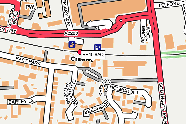 RH10 6AQ map - OS OpenMap – Local (Ordnance Survey) RH10 6AQ map - OS OpenMap – Local (Ordnance Survey)