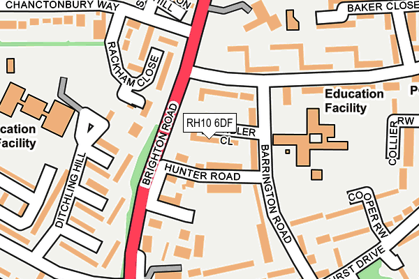 RH10 6DF map - OS OpenMap – Local (Ordnance Survey) RH10 6DF map - OS OpenMap – Local (Ordnance Survey)