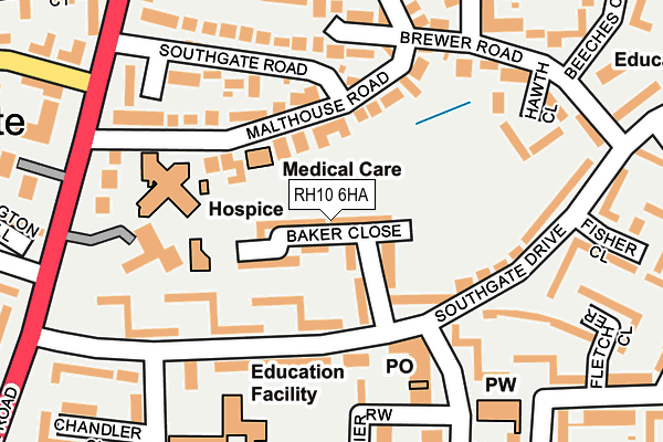 RH10 6HA map - OS OpenMap – Local (Ordnance Survey) RH10 6HA map - OS OpenMap – Local (Ordnance Survey)