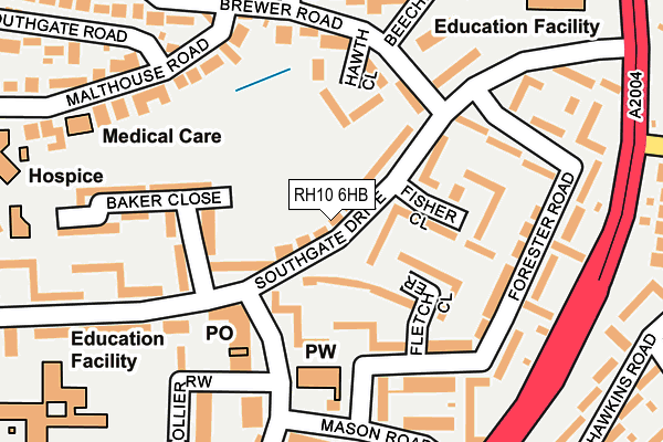 RH10 6HB map - OS OpenMap – Local (Ordnance Survey) RH10 6HB map - OS OpenMap – Local (Ordnance Survey)