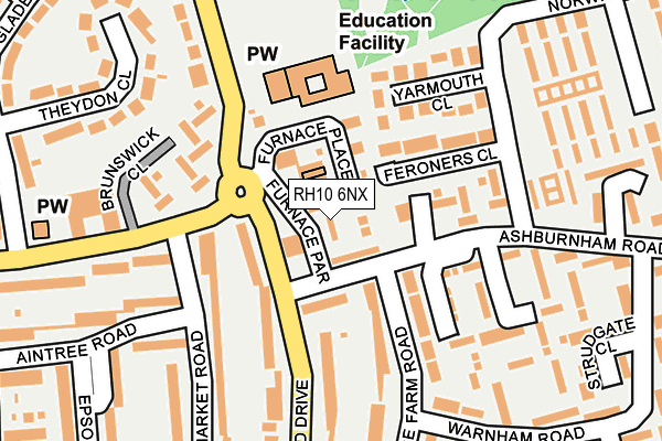 RH10 6NX map - OS OpenMap – Local (Ordnance Survey) RH10 6NX map - OS OpenMap – Local (Ordnance Survey)
