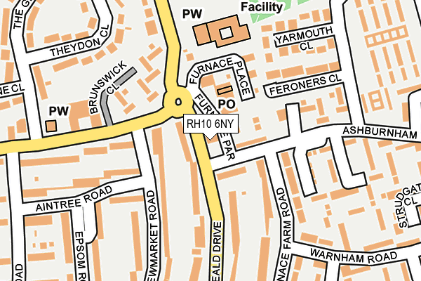 RH10 6NY map - OS OpenMap – Local (Ordnance Survey) RH10 6NY map - OS OpenMap – Local (Ordnance Survey)