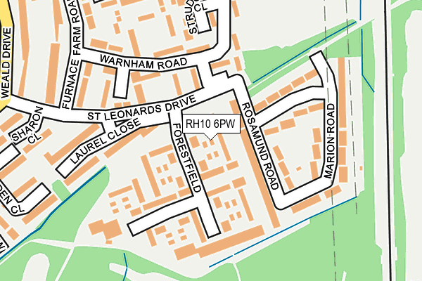 RH10 6PW map - OS OpenMap – Local (Ordnance Survey) RH10 6PW map - OS OpenMap – Local (Ordnance Survey)