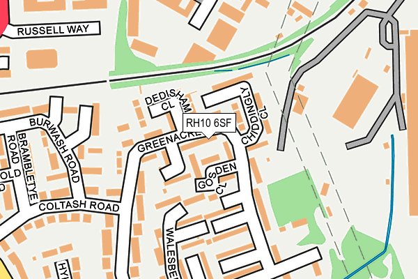 RH10 6SF map - OS OpenMap – Local (Ordnance Survey) RH10 6SF map - OS OpenMap – Local (Ordnance Survey)