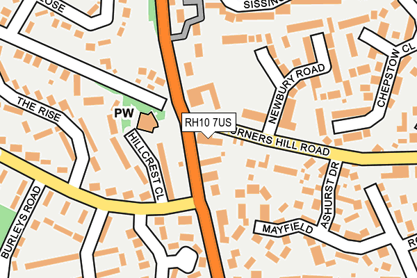 RH10 7US map - OS OpenMap – Local (Ordnance Survey) RH10 7US map - OS OpenMap – Local (Ordnance Survey)