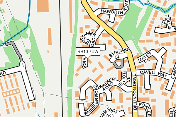 RH10 7UW map - OS OpenMap – Local (Ordnance Survey) RH10 7UW map - OS OpenMap – Local (Ordnance Survey)