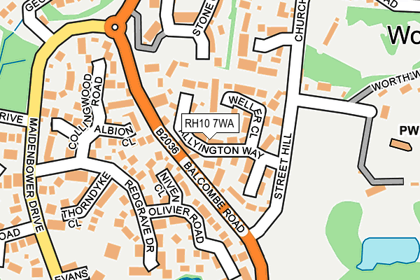 RH10 7WA map - OS OpenMap – Local (Ordnance Survey) RH10 7WA map - OS OpenMap – Local (Ordnance Survey)