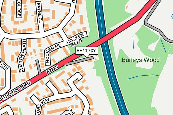 RH10 7XY map - OS OpenMap – Local (Ordnance Survey)