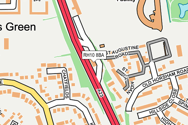 RH10 8BA map - OS OpenMap – Local (Ordnance Survey) RH10 8BA map - OS OpenMap – Local (Ordnance Survey)