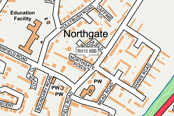 RH10 8BB map - OS OpenMap – Local (Ordnance Survey) RH10 8BB map - OS OpenMap – Local (Ordnance Survey)