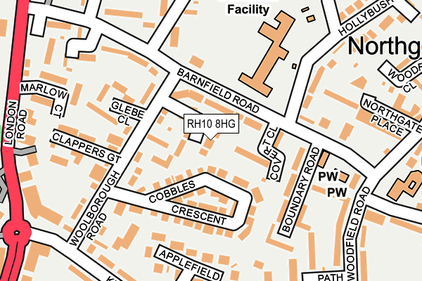 RH10 8HG map - OS OpenMap – Local (Ordnance Survey) RH10 8HG map - OS OpenMap – Local (Ordnance Survey)