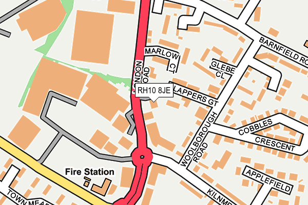 RH10 8JE map - OS OpenMap – Local (Ordnance Survey) RH10 8JE map - OS OpenMap – Local (Ordnance Survey)