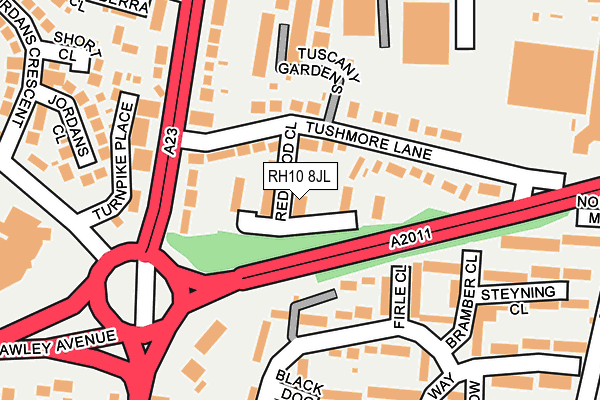 RH10 8JL map - OS OpenMap – Local (Ordnance Survey) RH10 8JL map - OS OpenMap – Local (Ordnance Survey)
