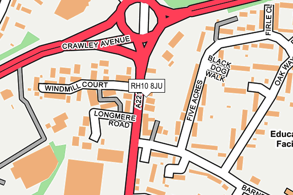 RH10 8JU map - OS OpenMap – Local (Ordnance Survey) RH10 8JU map - OS OpenMap – Local (Ordnance Survey)